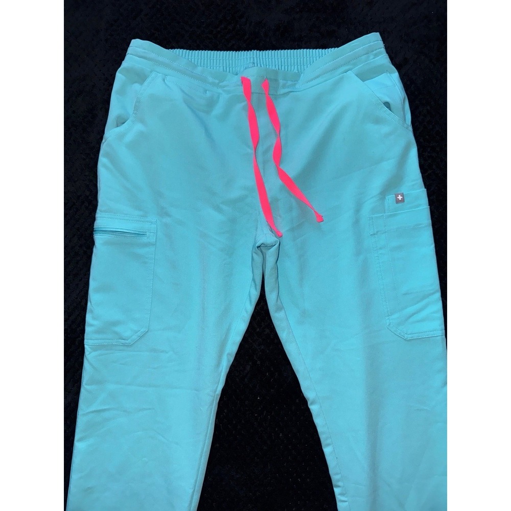 Figs Jogger Women Yola Skinny Neon Blue Technical Scrub Size Medium - Picture 2 of 10